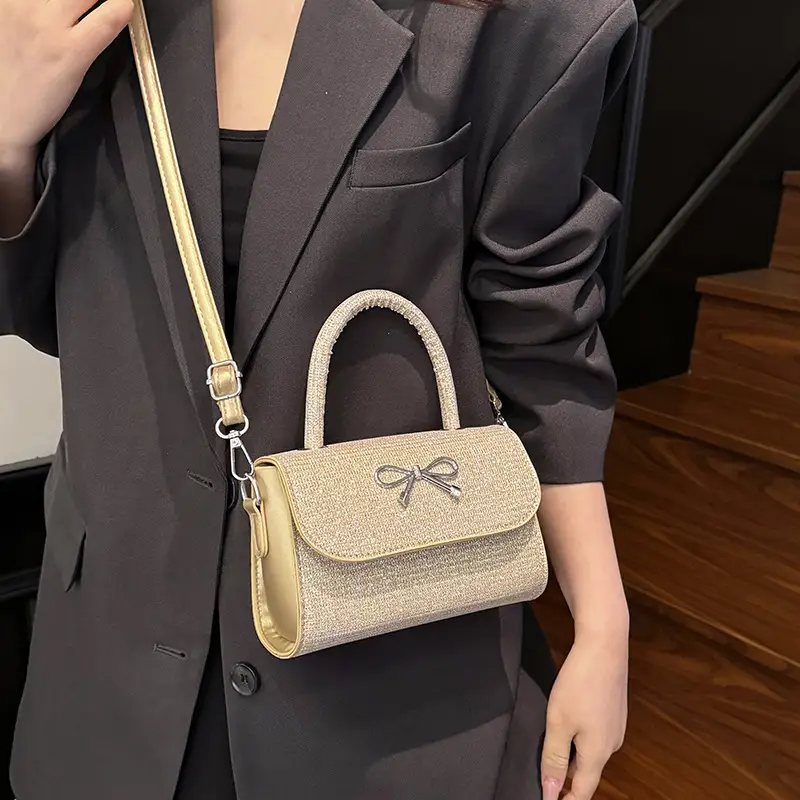 2025 New Bow Silk Crossbody Bag Silver - Image 8