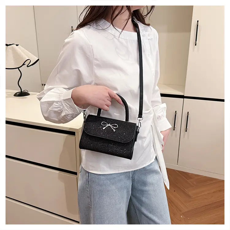 2025 New Bow Silk Crossbody Bag Silver — feature 15
