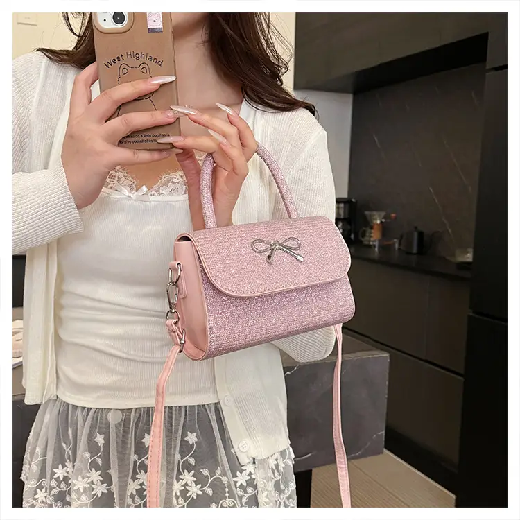2025 New Bow Silk Crossbody Bag Silver — feature 19