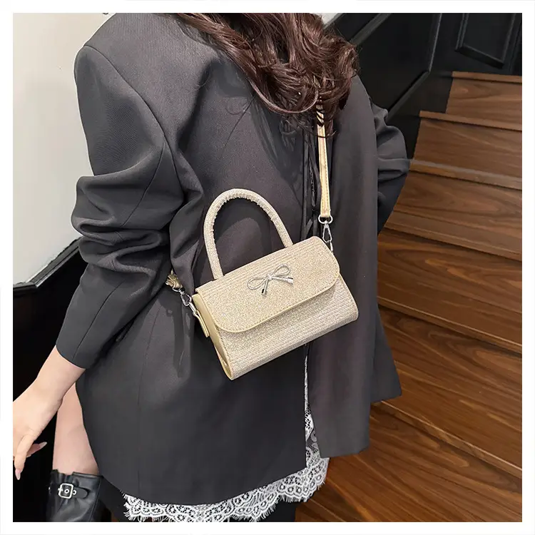 2025 New Bow Silk Crossbody Bag Silver — feature 23