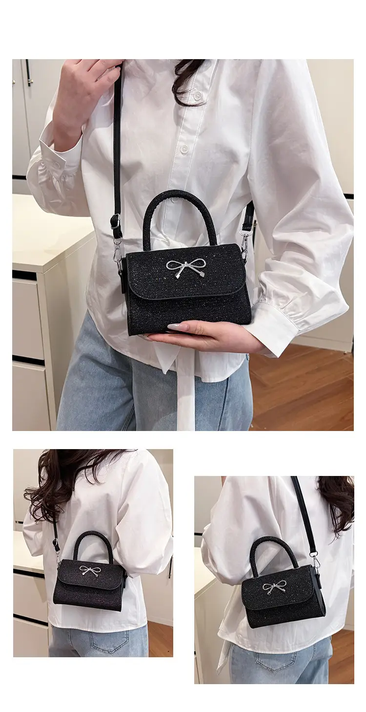 2025 New Bow Silk Crossbody Bag Silver — feature 26