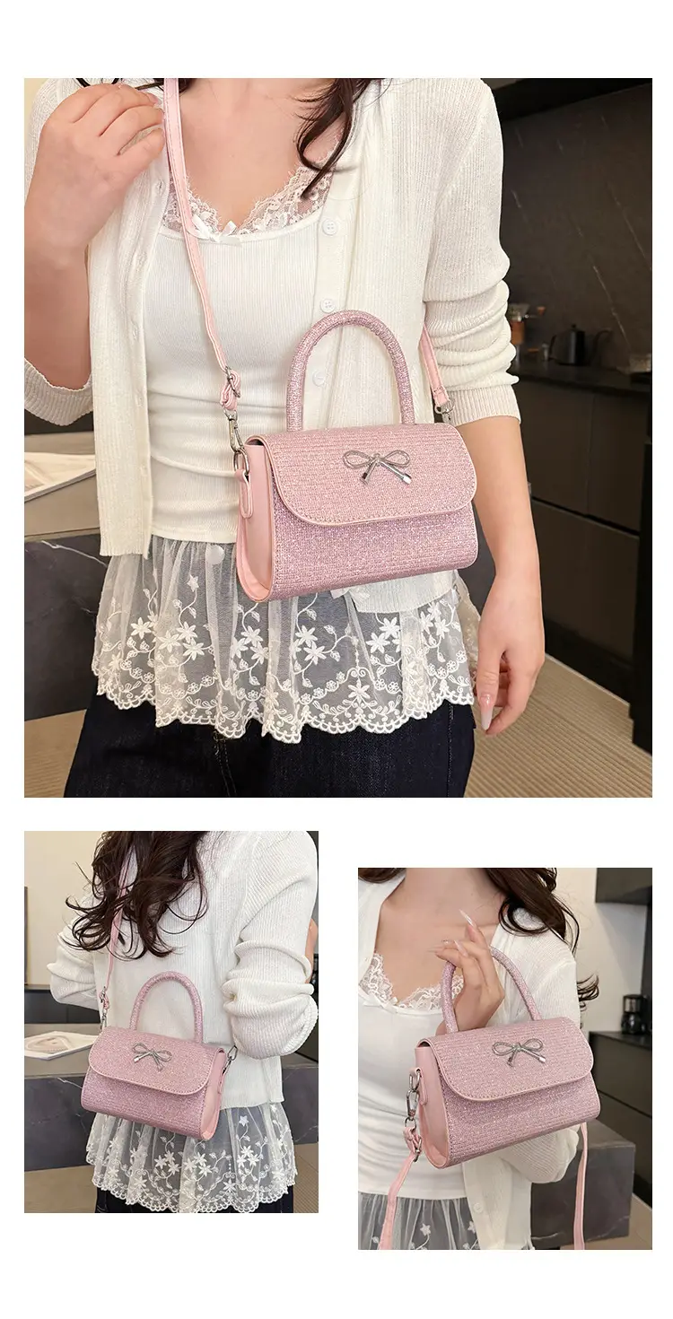 2025 New Bow Silk Crossbody Bag Silver — feature 27