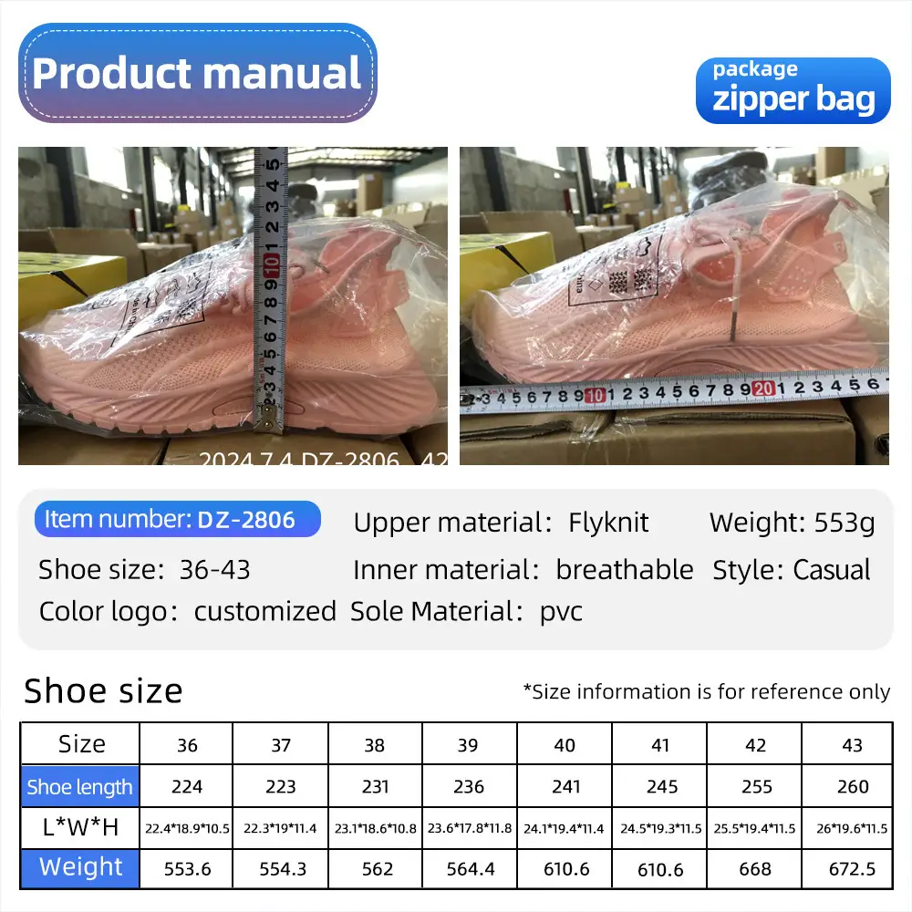 Women's Shoes Spring Style Cross-Border Factory Fashion Casual Shoes Lightweight Breathable Single Shoes Fly-Knit Mesh Sneakers for Women