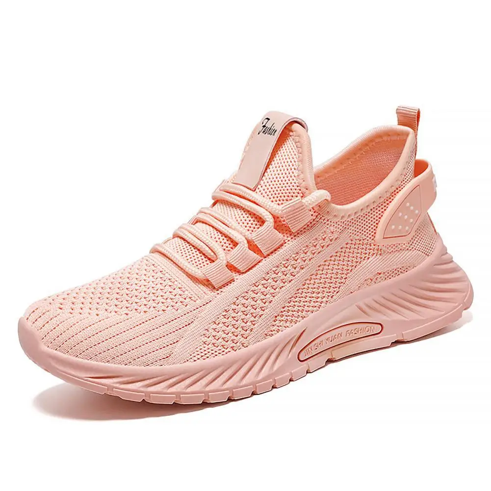 Women's Shoes Spring Style Cross-Border Factory Fashion Casual Shoes Lightweight Breathable Single Shoes Fly-Knit Mesh Sneakers for Women