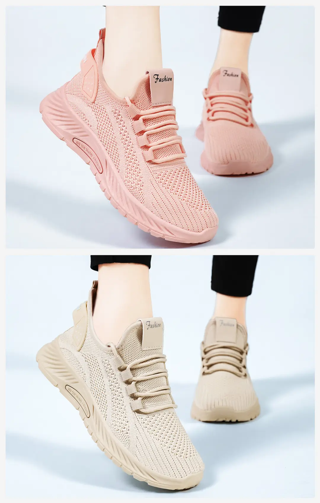 Women's Shoes Spring Style Cross-Border Factory Fashion Casual Shoes Lightweight Breathable Single Shoes Fly-Knit Mesh Sneakers for Women — feature 10