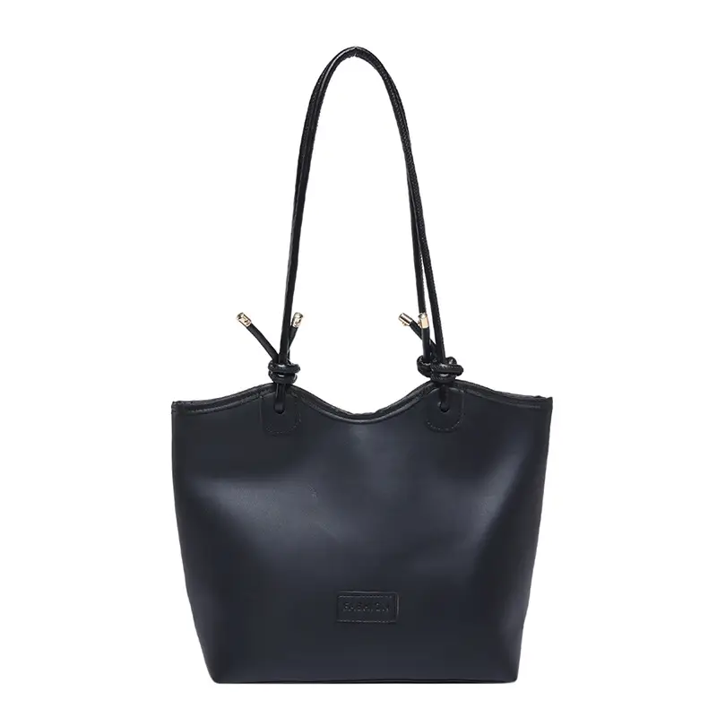 Women's Beige Straw Tote Bag with Leather Handles - Image 9