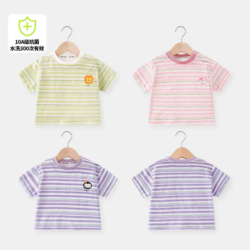 Baby T-shirts Cartoon Embroidered Summer Casual Short Sleeve - Image 4