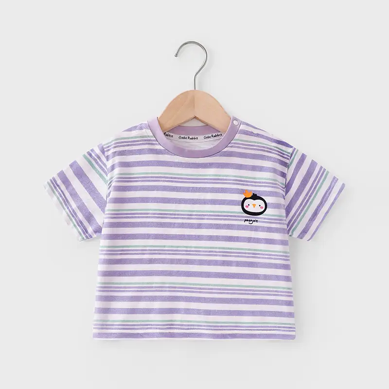 Baby T-shirts Cartoon Embroidered Summer Casual Short Sleeve - Image 2