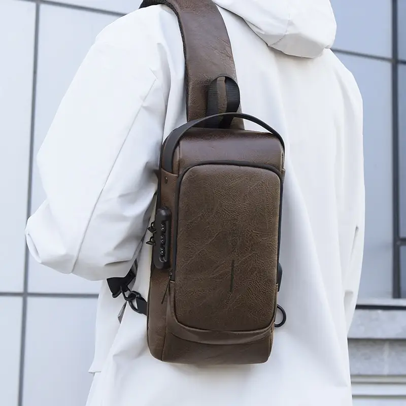 Men's Anti-Theat Password Anti Theft Motorcycle Chest Bag - Image 6
