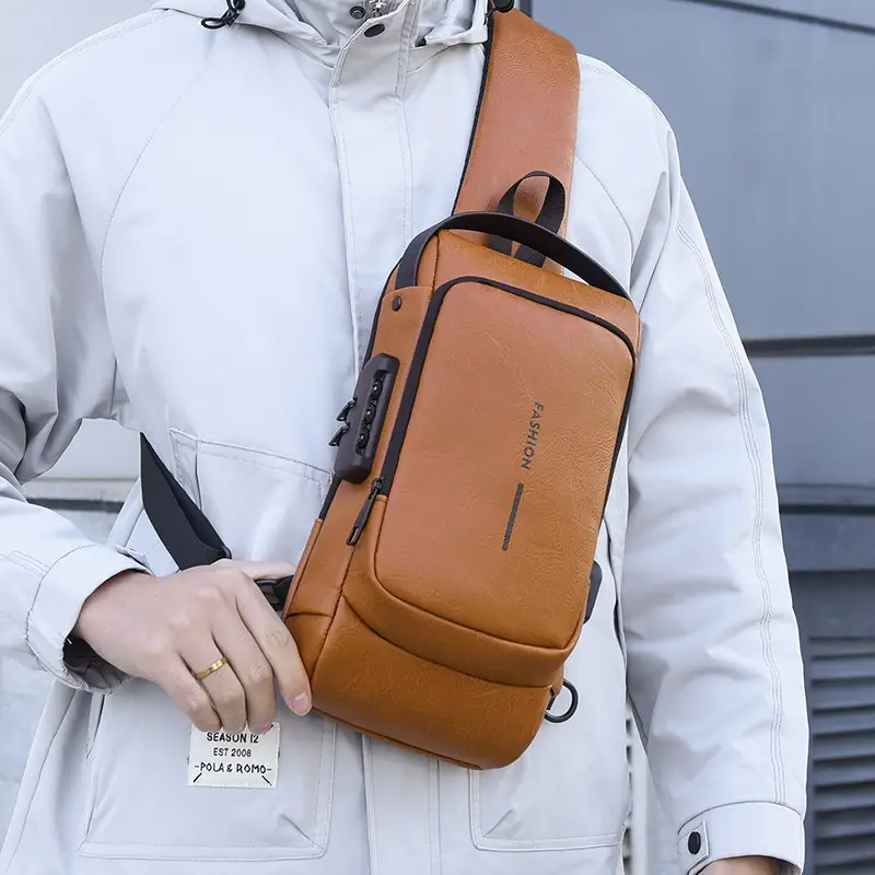 Men's Anti-Theat Password Anti Theft Motorcycle Chest Bag - Image 7