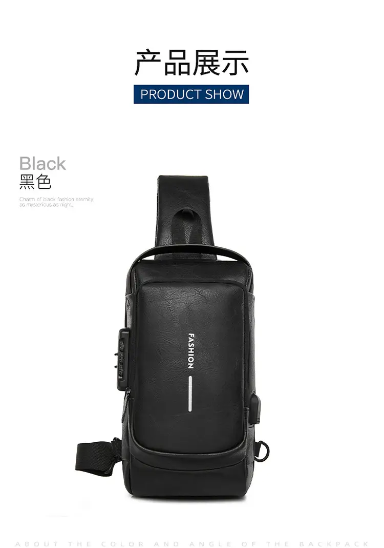 Men's Anti-Theat Password Anti Theft Motorcycle Chest Bag — feature 18