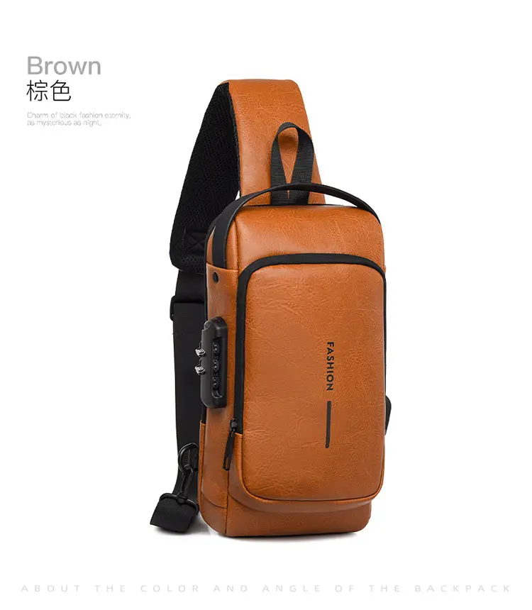 Men's Anti-Theat Password Anti Theft Motorcycle Chest Bag — feature 23