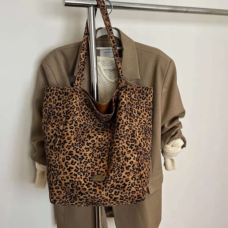 Women Leopard Print Canvas Shoulder Bag 2025 - Image 2