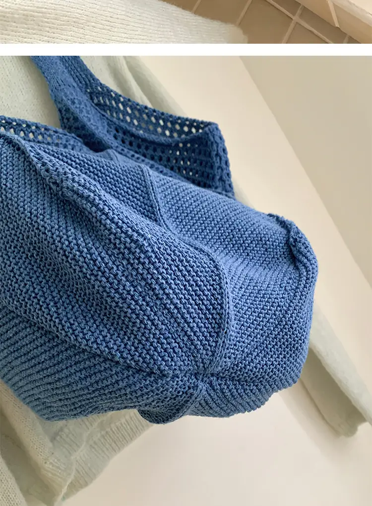 Red Knitted Women's Large Capacity Shoulder Bag — feature 17