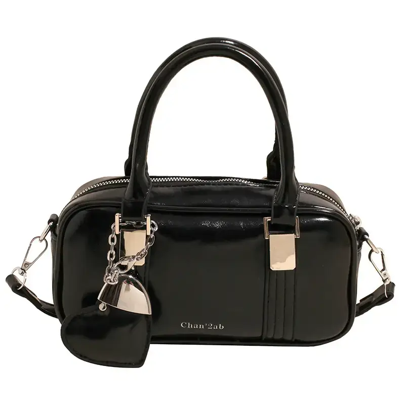 Korean Style Yellow Leather Handbag for Women