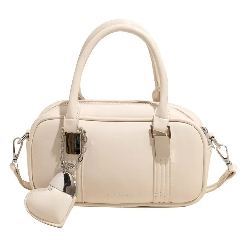 Korean Style Yellow Leather Handbag for Women