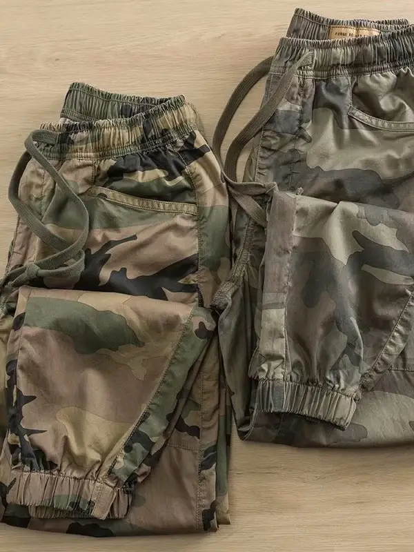Men's Camo Elastic Waist Jogger Pants