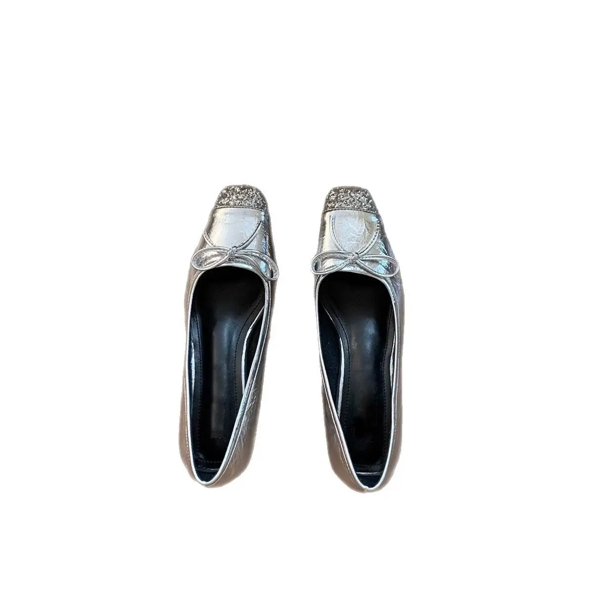 2025 Silver Sequined High Heels French Style Women - Image 7
