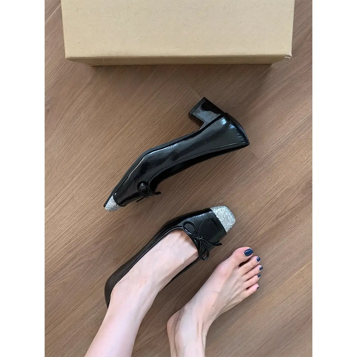 2025 Silver Sequined High Heels French Style Women — feature 4
