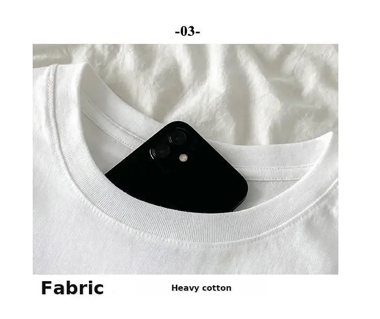 2025 Cartoon Cat Guitar Print Cotton T-Shirt Women Loose Trendy — feature 4