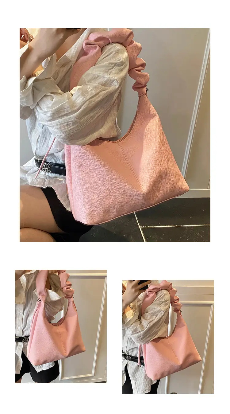 Women's Cream Pleated Shoulder Bag Large Capacity Summer 2025 — feature 12