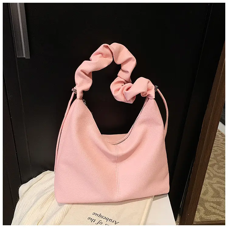 Women's Cream Pleated Shoulder Bag Large Capacity Summer 2025 — feature 20