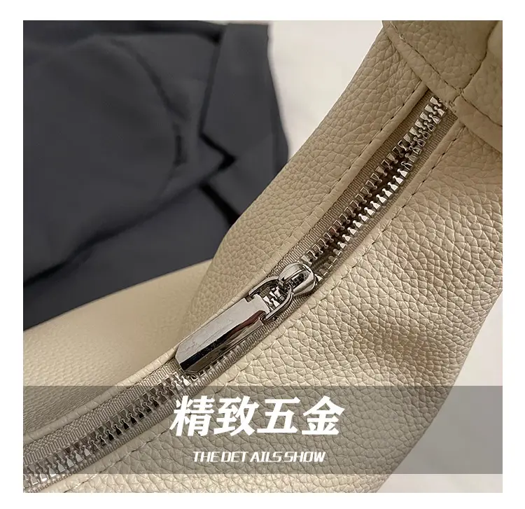 Women's Cream Pleated Shoulder Bag Large Capacity Summer 2025 — feature 5