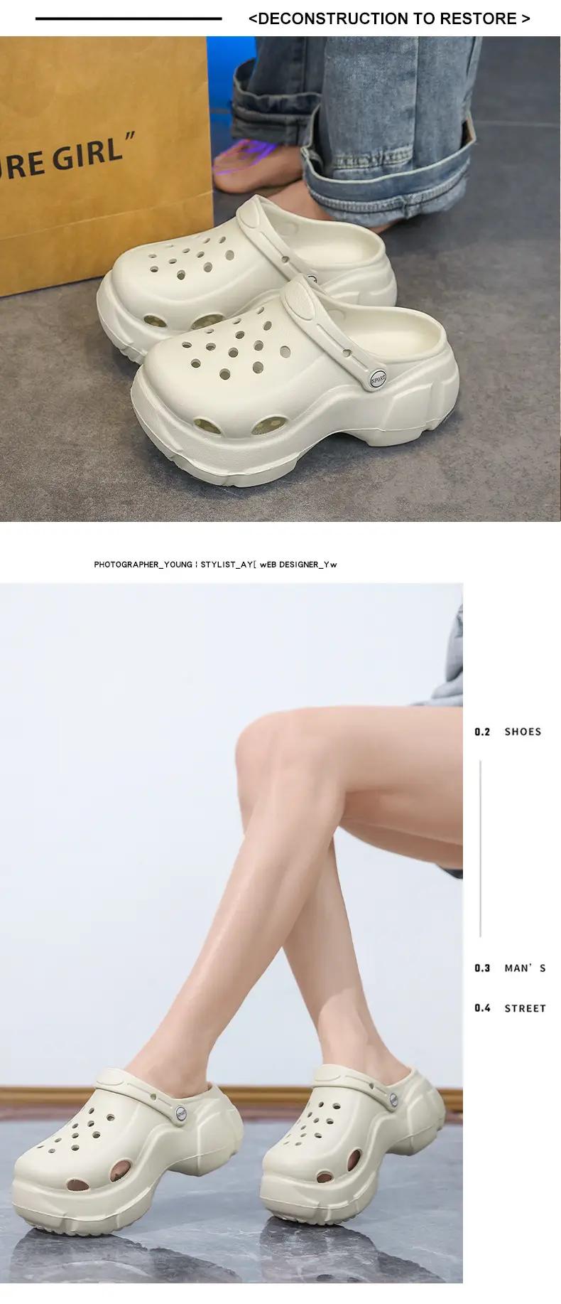 Summer New Beach Shoes High Heel Thick Bottom Women's Slippers Casual Women's Indoor and Outdoor Sandals Hollow Breathable Hole Shoes for Women — feature 14