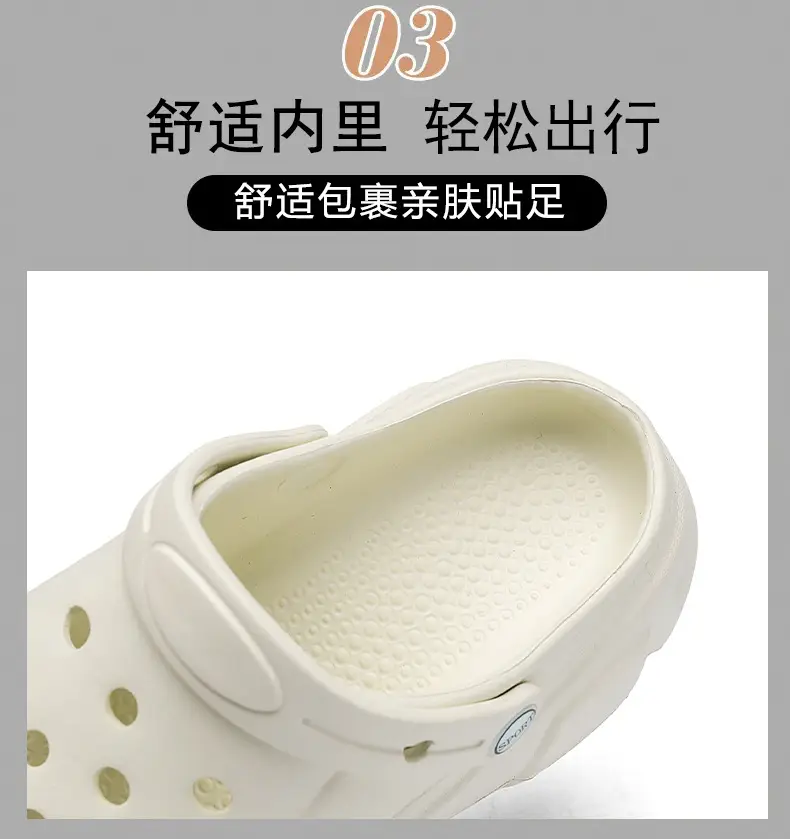 Summer New Beach Shoes High Heel Thick Bottom Women's Slippers Casual Women's Indoor and Outdoor Sandals Hollow Breathable Hole Shoes for Women — feature 7