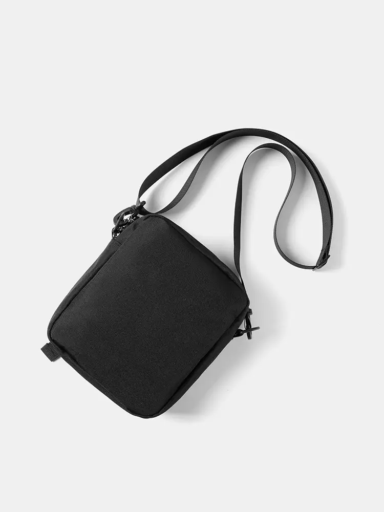 Men's Black Crossbody Satchel Bag with Adjustable Strap