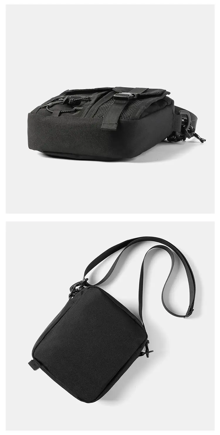 Men's Black Crossbody Satchel Bag with Adjustable Strap — feature 12