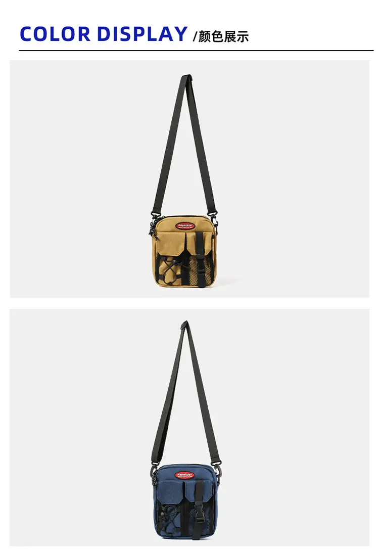 Men's Black Crossbody Satchel Bag with Adjustable Strap — feature 13