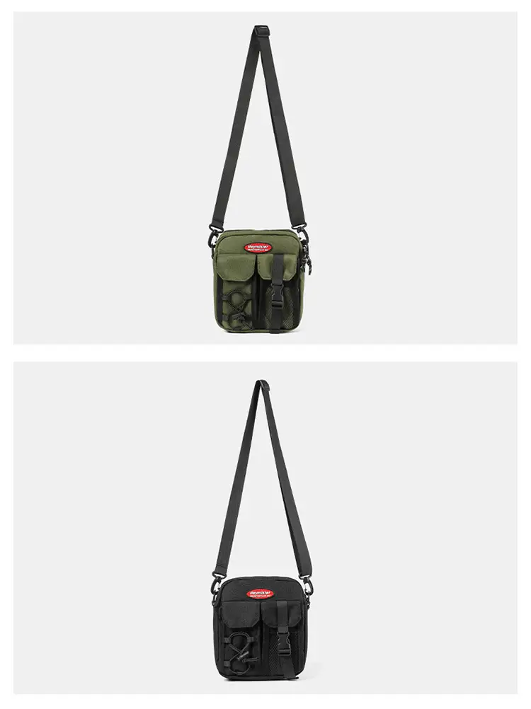 Men's Black Crossbody Satchel Bag with Adjustable Strap — feature 14