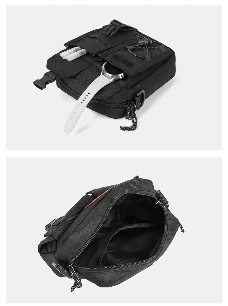 Men's Black Crossbody Satchel Bag with Adjustable Strap — feature 17