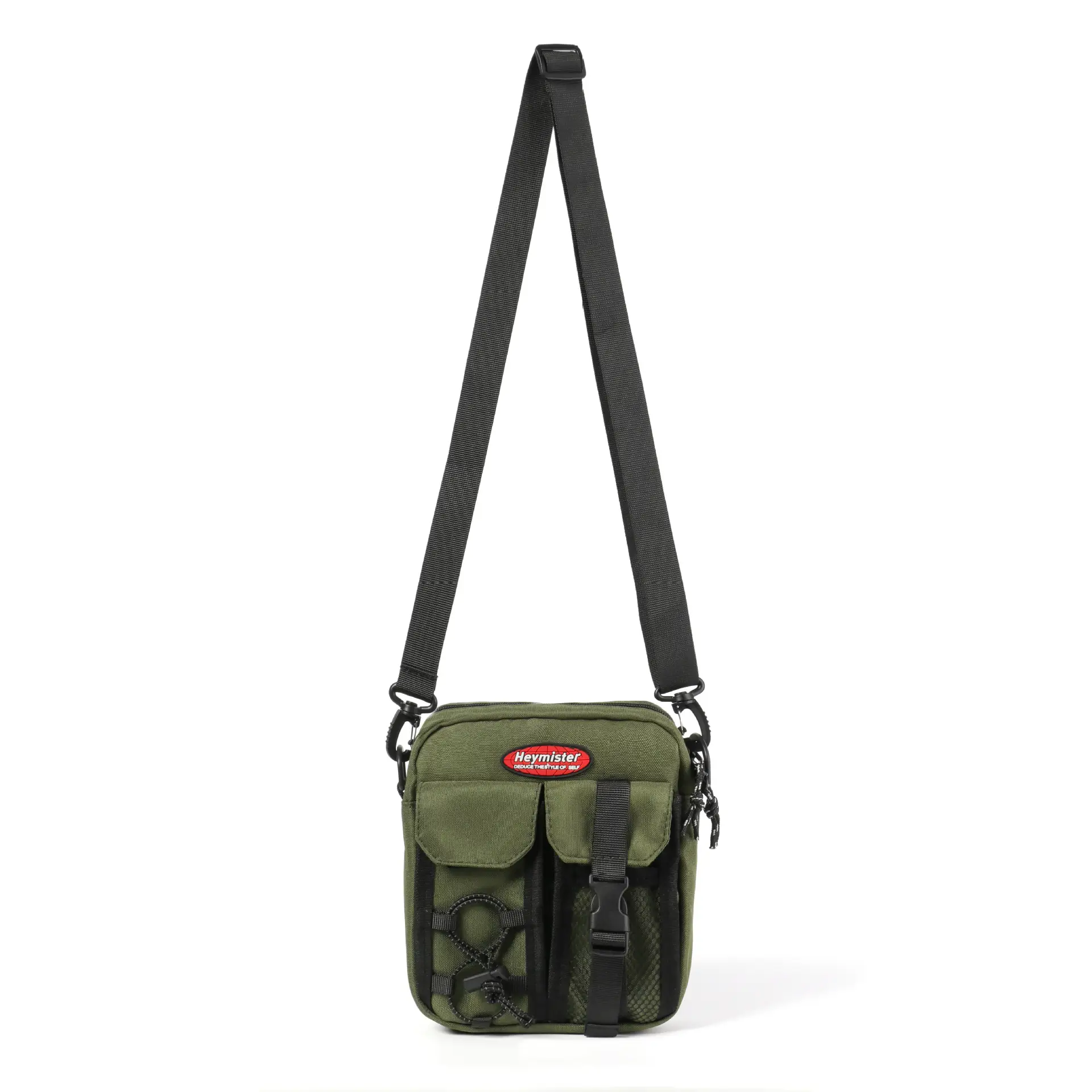 Men's Black Crossbody Satchel Bag with Adjustable Strap
