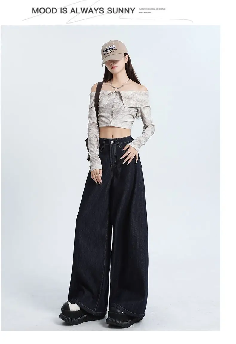 Dark Blue Wide Leg Pants 2025 Slimming Drapey — feature 7