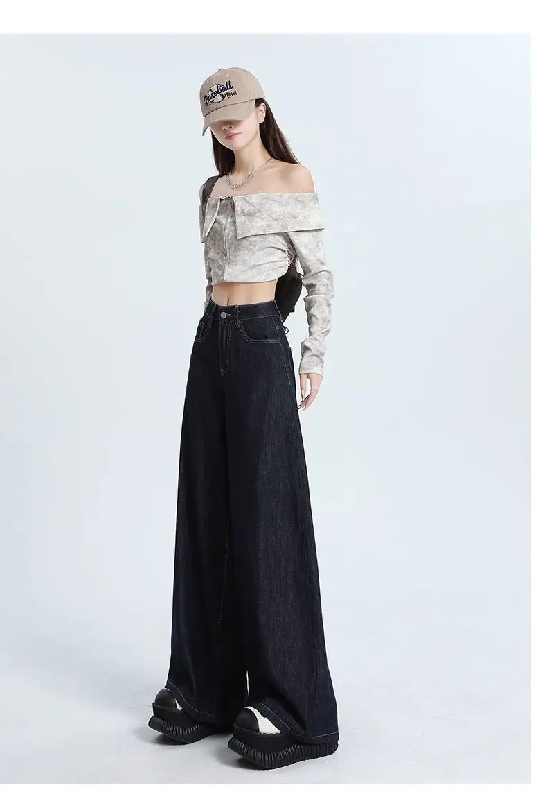 Dark Blue Wide Leg Pants 2025 Slimming Drapey — feature 9