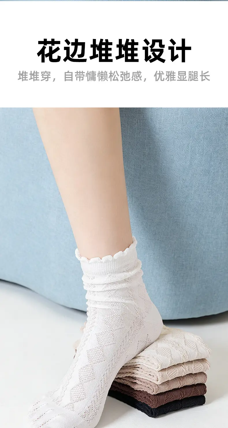 Pure Cotton Five-Toe Socks for Women, Spring and Summer Thin Mesh Breathable Antibacterial Deodorant Sweat-Absorbing Split-Toe Socks with Rolled Edges and Stacked Design — feature 11