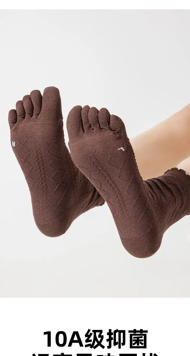 Pure Cotton Five-Toe Socks for Women, Spring and Summer Thin Mesh Breathable Antibacterial Deodorant Sweat-Absorbing Split-Toe Socks with Rolled Edges and Stacked Design — feature 8