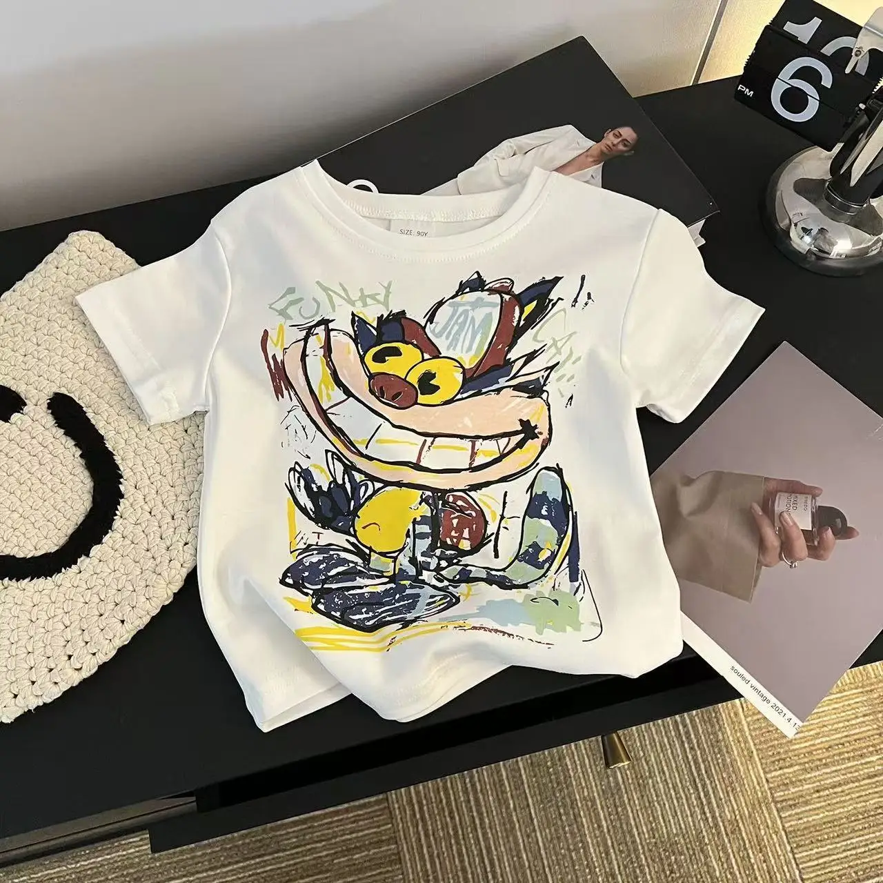 2025 Summer Printed Bear T-Shirt for Boys Middle Size - Image 9