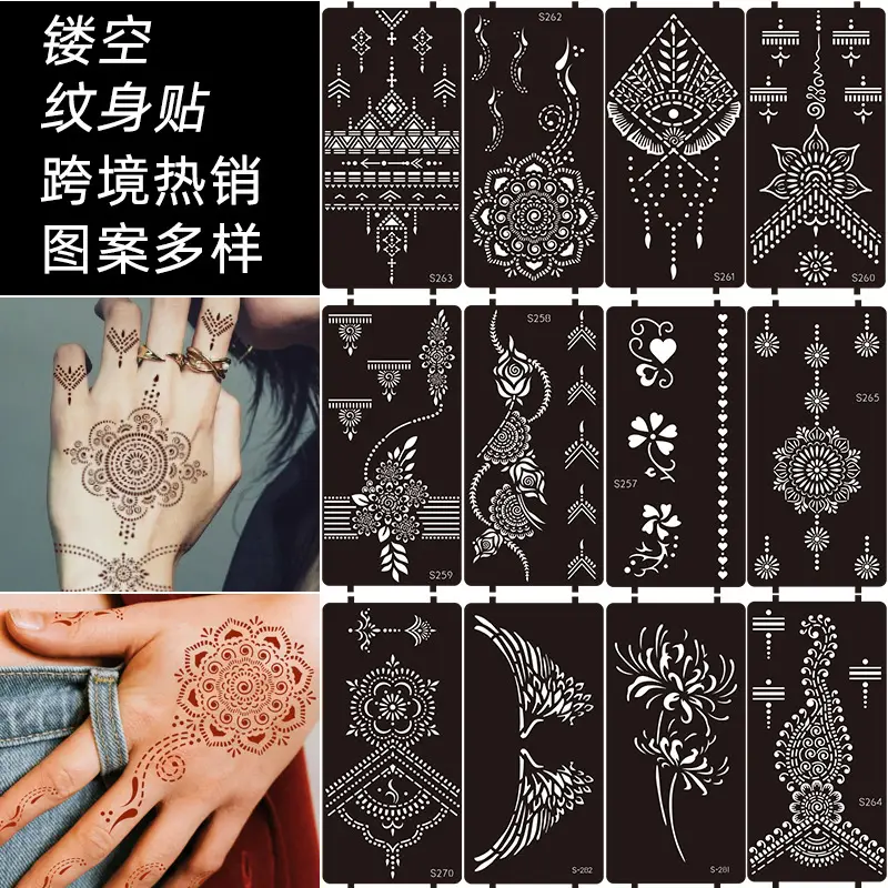 Cross Border India Henna Tattoo Template Tattoo Hand Painted Template Juice Tattoo Sticker Painted HennaTattoo