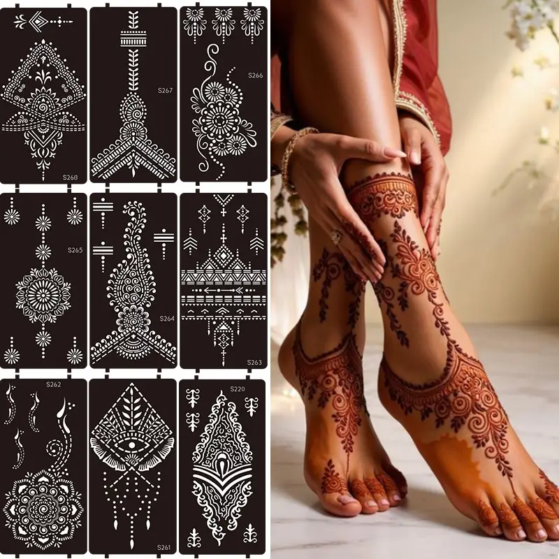 Cross Border India Henna Tattoo Template Tattoo Hand Painted Template Juice Tattoo Sticker Painted HennaTattoo