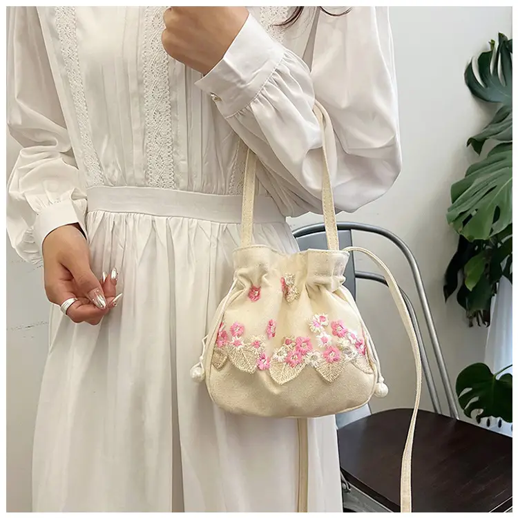 Chinese Embroidered Handbag with Lace Detail — feature 15