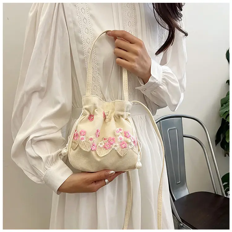 Chinese Embroidered Handbag with Lace Detail — feature 16