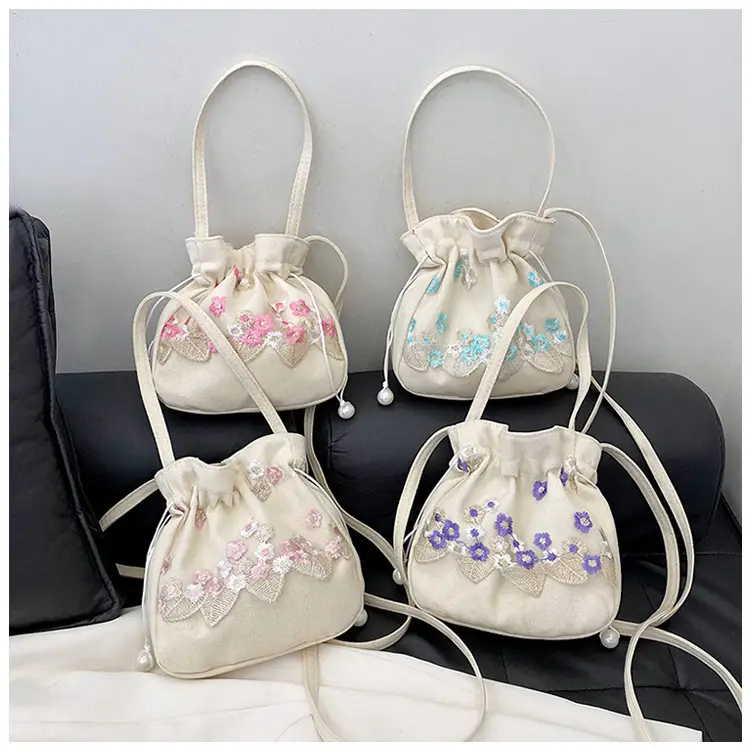 Chinese Embroidered Handbag with Lace Detail — feature 19