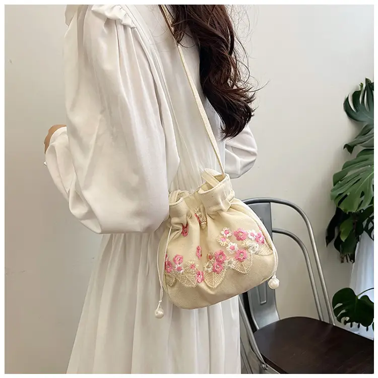 Chinese Embroidered Handbag with Lace Detail — feature 21