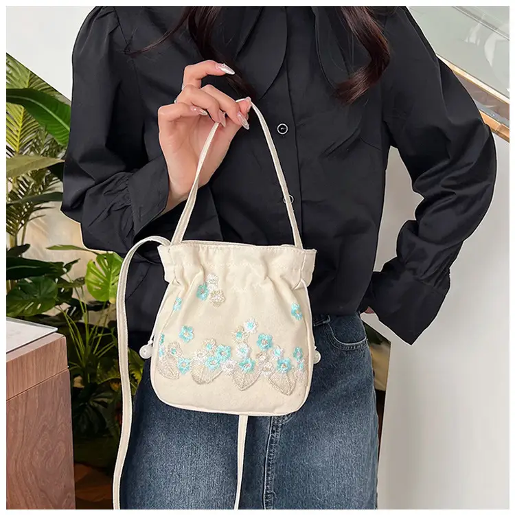 Chinese Embroidered Handbag with Lace Detail — feature 22