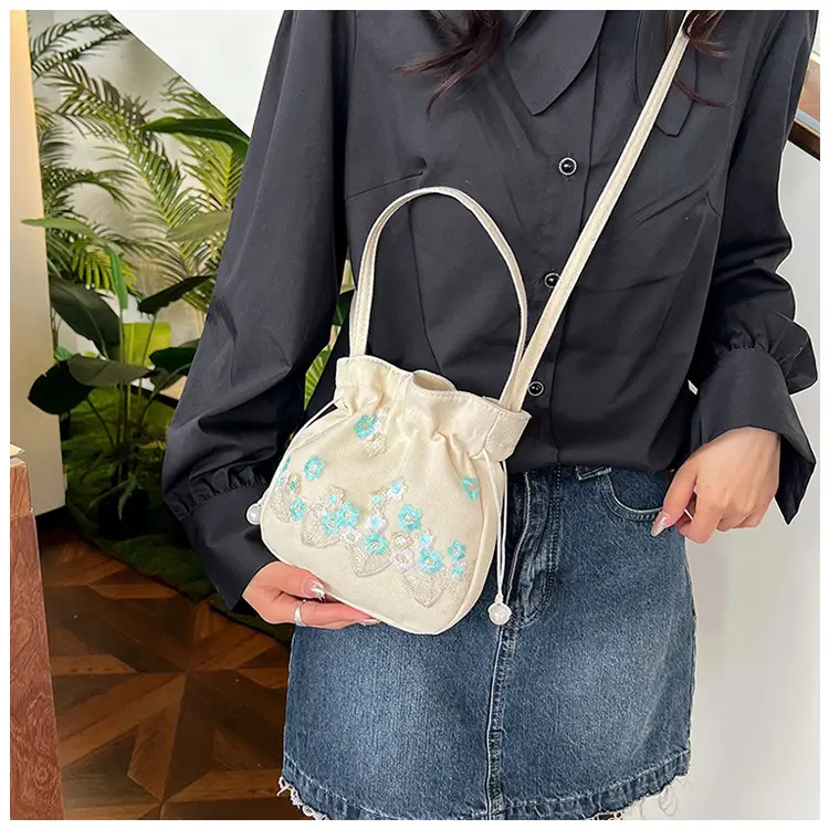 Chinese Embroidered Handbag with Lace Detail — feature 23