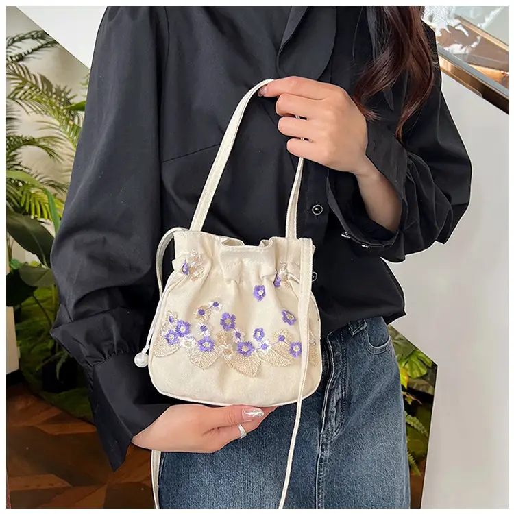 Chinese Embroidered Handbag with Lace Detail — feature 25