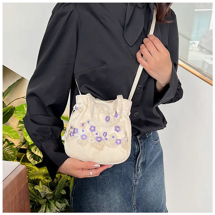 Chinese Embroidered Handbag with Lace Detail — feature 27